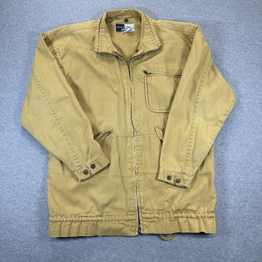 Vintage 80s 90s WilliWear Sport Yellow Mustard Denim Jacket Mens Medium 2407